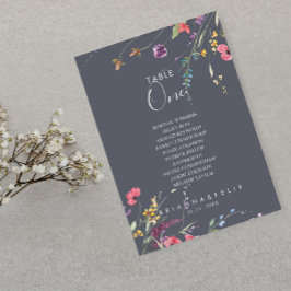 Classic Blue Wild Tischnummer 1 Seating Chart