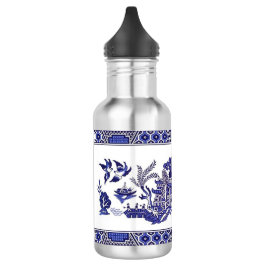Classic Blue Willow Design Edelstahlflasche