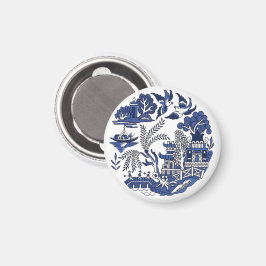 Classic Blue Willow Design Magnet