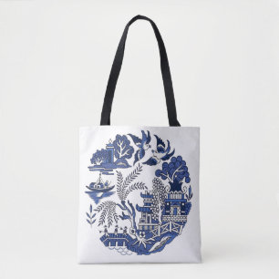 Classic Blue Willow Design Tasche