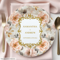 Classic Blush Gold Wedding Paper Teller