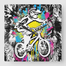 Classic Bmx Bike - Bmx Freestyle Bmx Square Clock