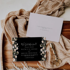 Classic Boho Blush Wildblume Black Elopement Ankündigung