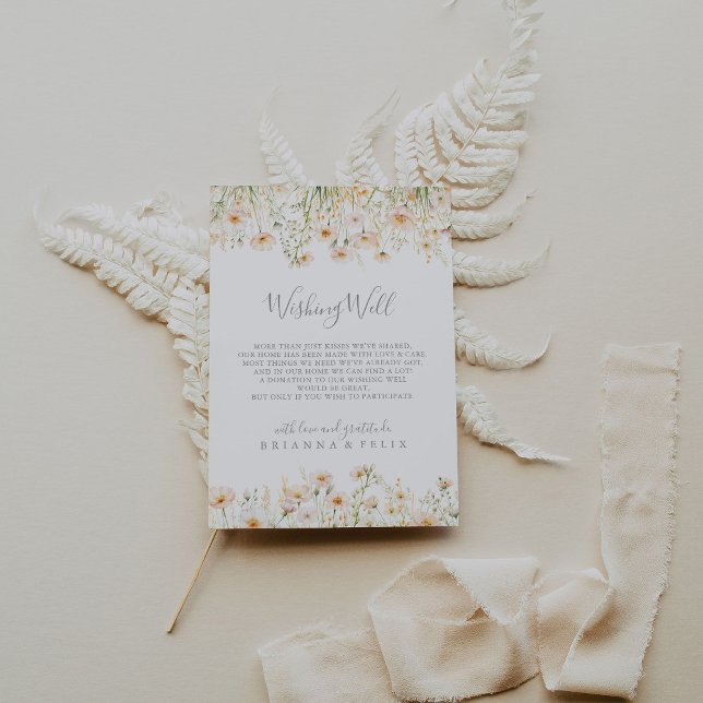 Classic Boho Blush Wildblume Hochzeit wünschend gu Begleitkarte (Von Creator hochgeladen)