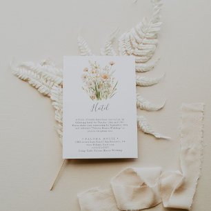 Classic Boho Blush Wildblume Hotel Begleitkarte