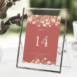 Classic Boho Blush Wildblume Wedding Tischnummer<br><div class="desc">Diese klassische Wildblume Hochzeitsfeier in Boho ist perfekt für eine rustikale Hochzeit. Das Design präsentiert anmutige und elegante Aquarellfarben, die von Hand in Rosa und Multicolor gehalten und in hübschen Bouquets angeordnet sind. Das ist eine zweiseitige Tischnummer. Fügen Sie jede benötigte Tischnummer individuell in Ihren Warenkorb.</div>