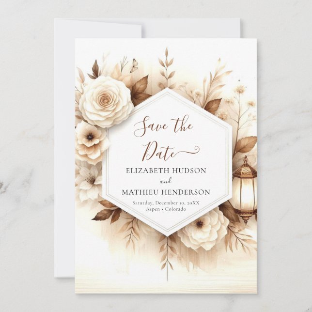Classic Boho Rustic Wedding Save The Date (Vorderseite)