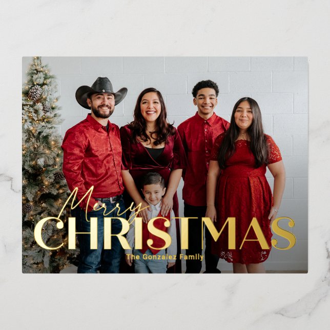 Classic Bold Foil Weihnachtskarte Folien Feiertagspostkarte (Vorderseite)