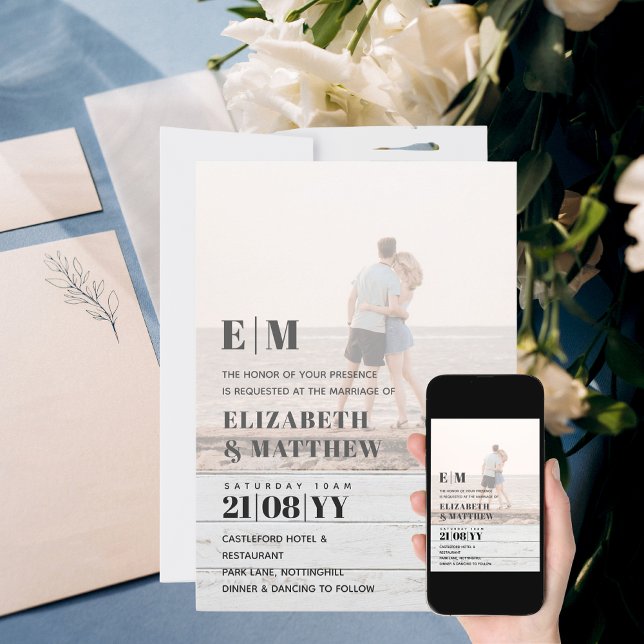 Classic BOLD FOTO OVERLAY Wedding Einladung (Von Creator hochgeladen)