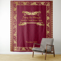 Classic Book Cover Gold Foliage Crimson Damask