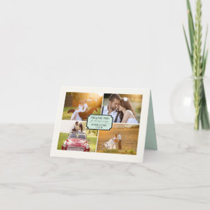 Classic Book Plate 4 Multi-Foto Elegante Hochzeit Dankeskarte