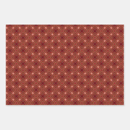 Classic Bordeaux Red & Gold 3 Stück Wrap Set Geschenkpapier Set