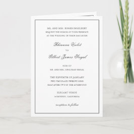 Classic Border Black and White Timeless Wedding Einladung