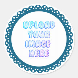 Classic Border Round Sticker with a Business Logo