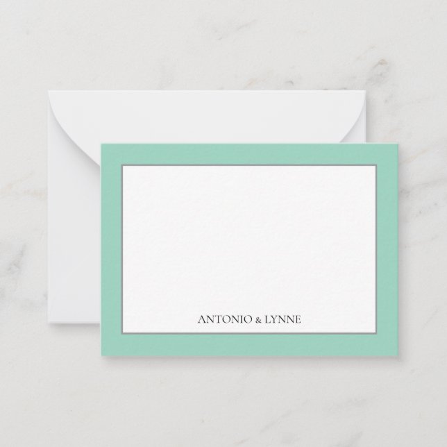 Classic Border Sage Green Note Card Mitteilungskarte (Vorderseite)
