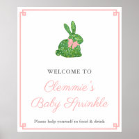 Classic Boxwood Bunny Girl Baby Dusche Willkommen