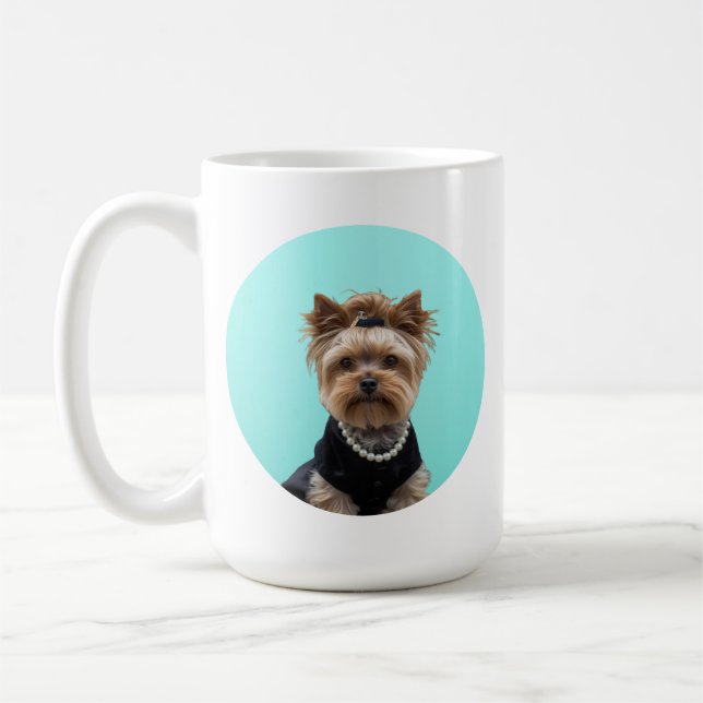 Classic Breakfast Poster Yorkshire Terrier Yorkie Kaffeetasse (Links)
