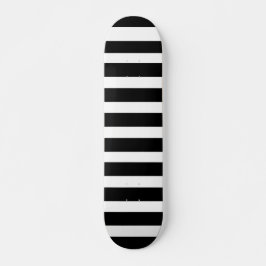 Classic Bright White and Black Striped Skateboard