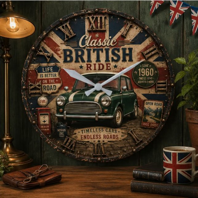 Classic British Car Große Wanduhr (Von Creator hochgeladen)