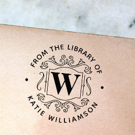 Classic British Monogram Personal Library Book Gummistempel