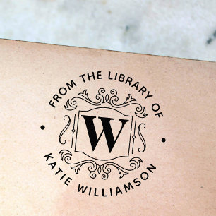 Classic British Monogram Personal Library Book Permastempel