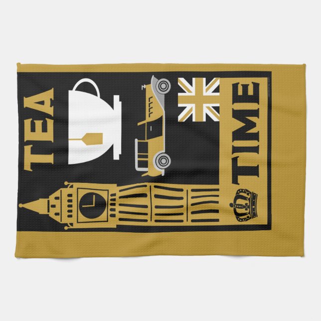 Classic British Tea Drinkers Geschirrtuch (Horizontal)