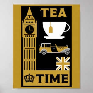 Classic British Tea Drinkers Poster