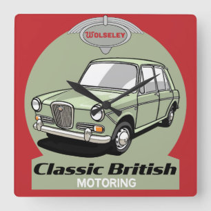 Classic British Wolseley 1300 Car Quadratische Wanduhr