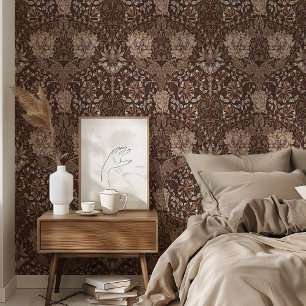 Classic Brown & Beige William Morris Honeysuckle Tapete