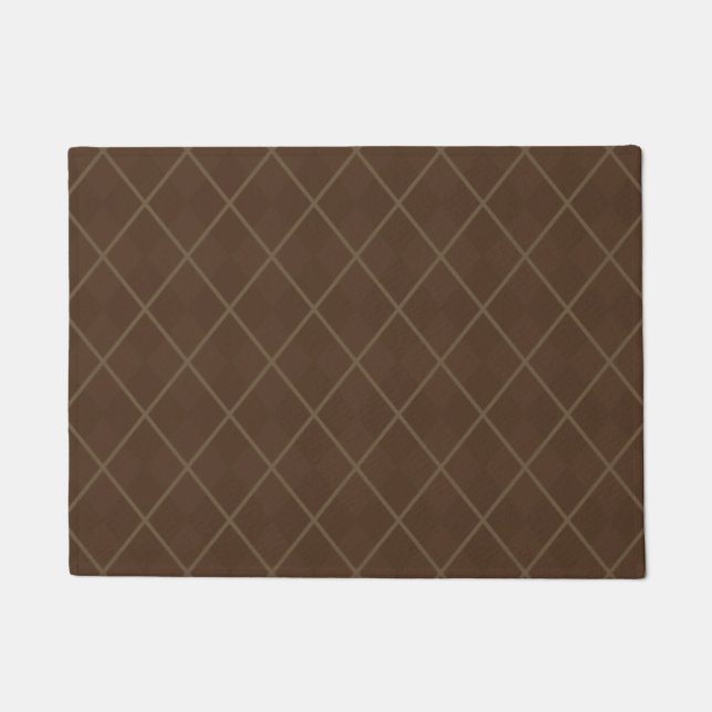 Classic Brown Raute Welcome Mat Doormat Rug Fußmatte (Vorderseite)