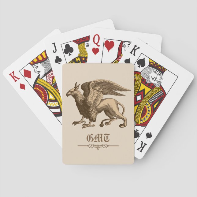 Classic Brown und Beige Griffin - Legendäre Bestie Spielkarten (Rückseite)