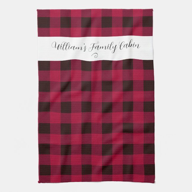 Classic Buffalo Check Family Cabin Geschirrtuch (Vertikal)
