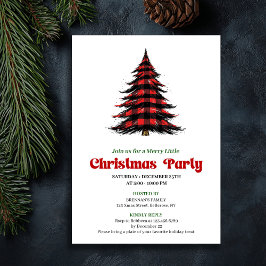 Classic Buffalo Christmas Tree Party Invitation Einladung
