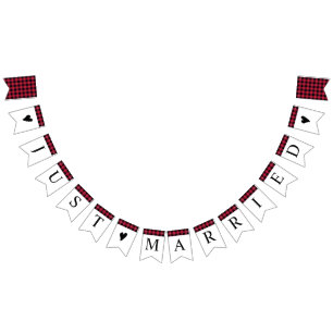 Classic Buffalo Kariert Karo Black Red Wimpelkette