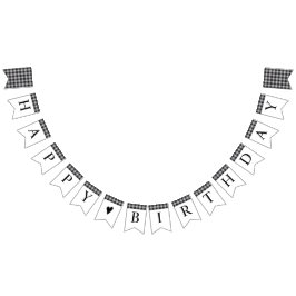 Classic Buffalo Karierter Karo Schwarz-weiß Geburt Wimpelkette