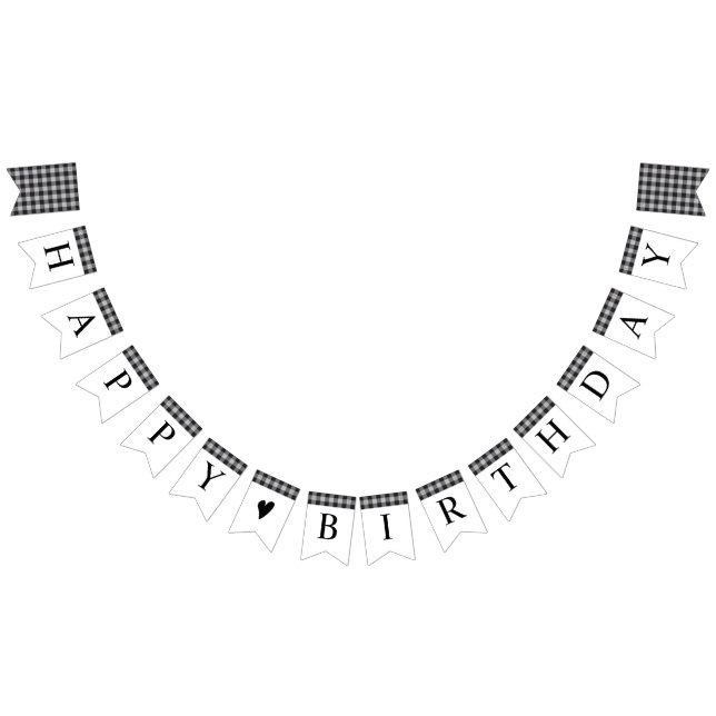 Classic Buffalo Karierter Karo Schwarz-weiß Geburt Wimpelkette (Alle)