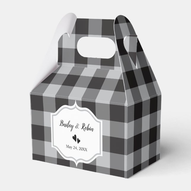 Classic Buffalo Karierter Karo Schwarz-weiß Weddin Geschenkschachtel (Vorderseite)