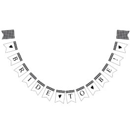 Classic Buffalo Kariertes Schwarz-weißes Brautpart Wimpelkette