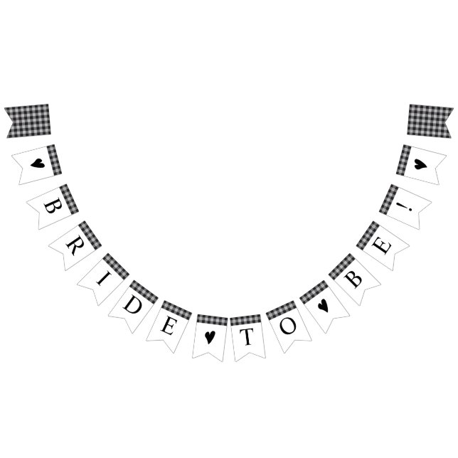 Classic Buffalo Kariertes Schwarz-weißes Brautpart Wimpelkette (Alle)