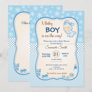 Classic bunny Baby Shower Invitation Einladung