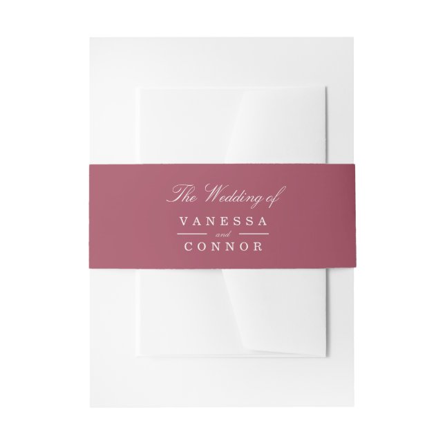 Classic Burgundy fügen Sie Ihren Namen WEDDING hin Einladungsbanderole (Vorderseite Beispiel)