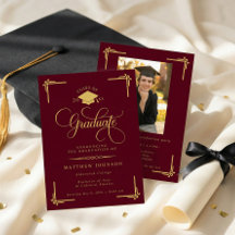 Classic Burgundy Gold Graduation