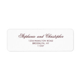 Classic Burgundy Return Address Label