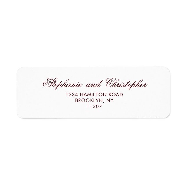 Classic Burgundy Return Address Label (Vorne)