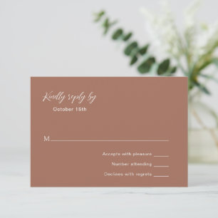 Classic Burnt Orange Elegante Wedding RSVP Karte