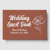 Classic Burnt Orange Floral Croquis Foil Livre d'o