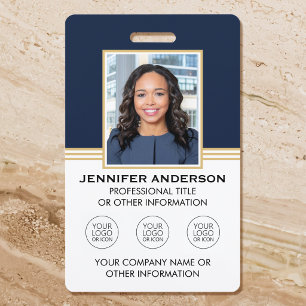 Classic Business Foto ID Blue Gold Ausweis