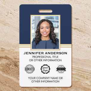 Classic Business Foto ID Blue Gold Ausweis