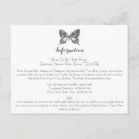 Classic Butterfly Wedding Information Card