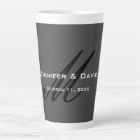 Classic Calligraphy Monogram Wedding Gray